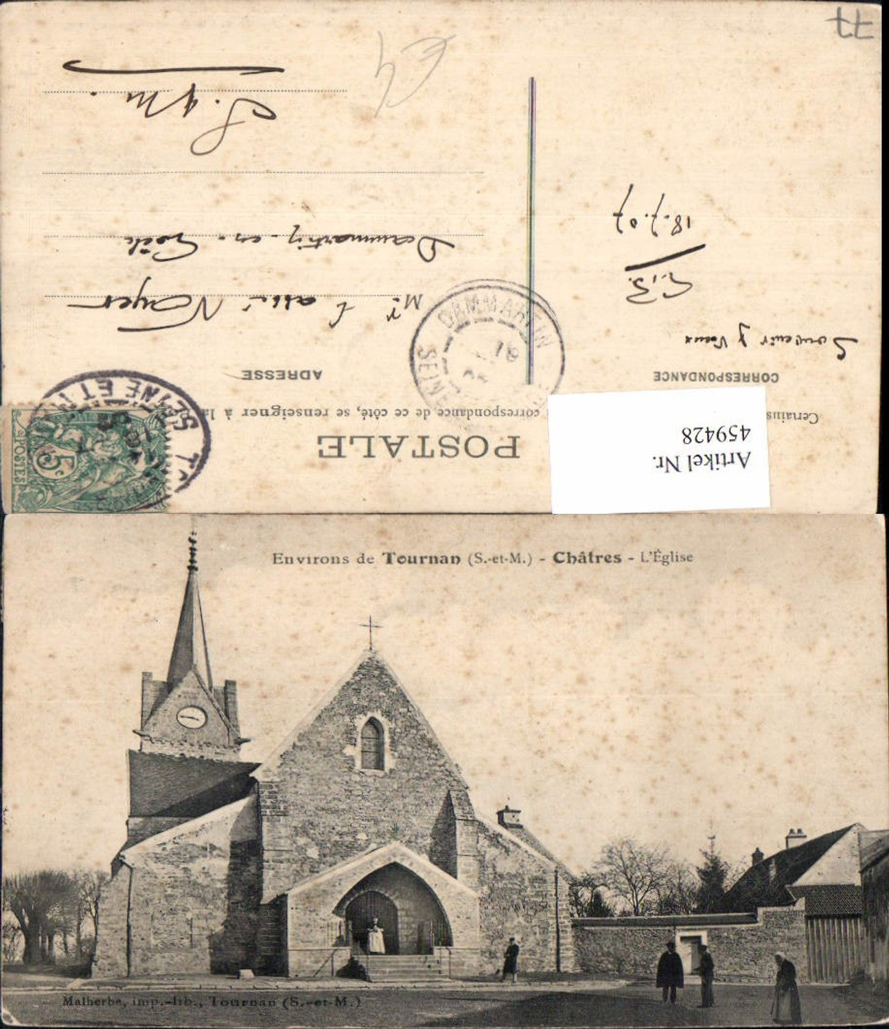 459428,Ile-de-France Seine-et-Marne Environs de Tournan Chatres L Eglise Kirche