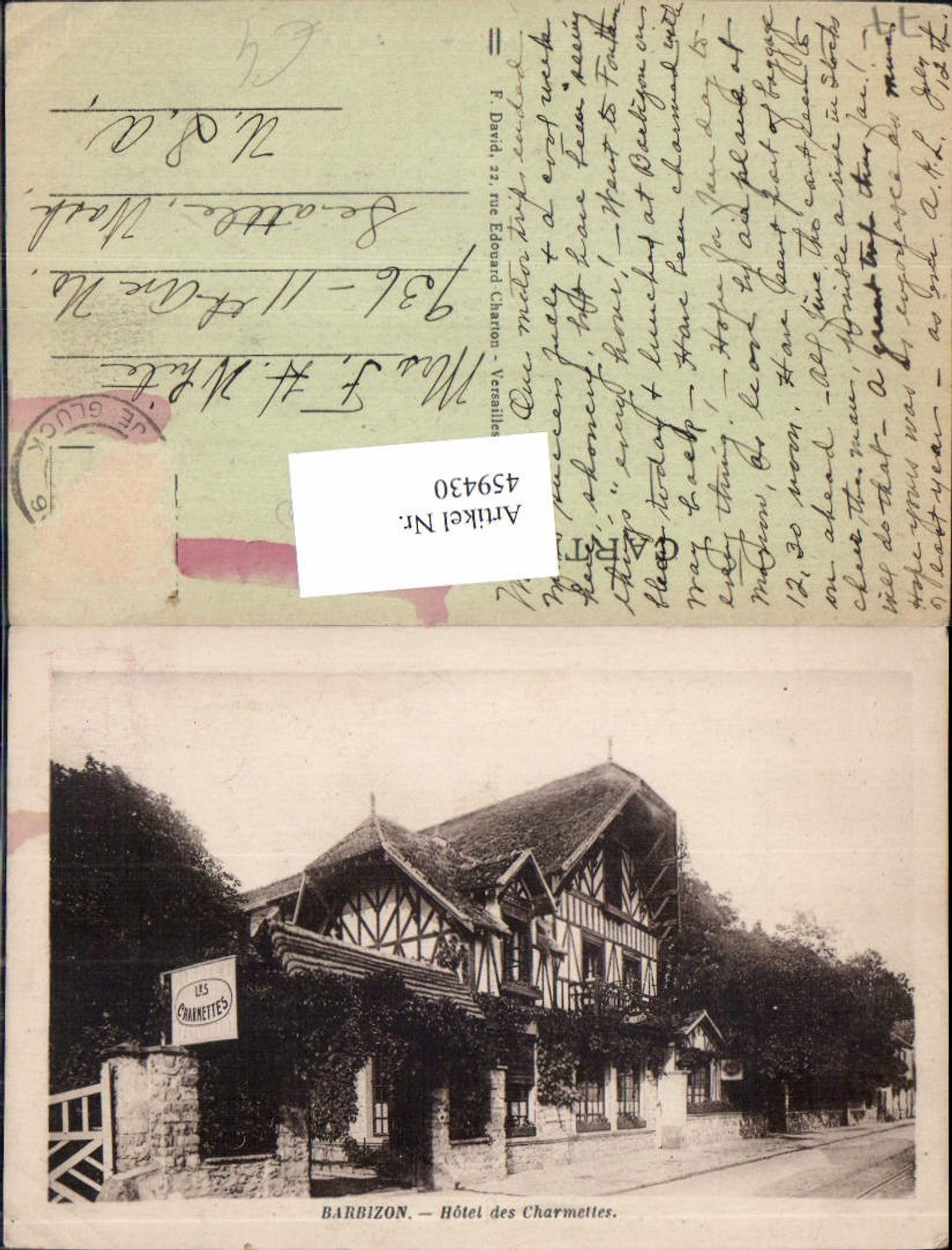 459430,Ile-de-France Seine-et-Marne Barbizon Hotel des Charmettes Gasthaus