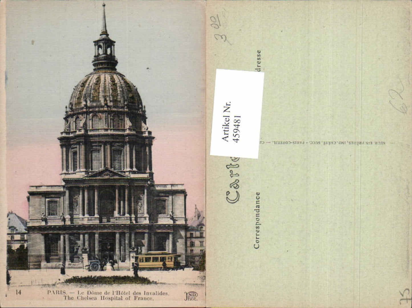 459481,Ile-de-France Paris Le Dome de l Hotel des Invalides The Chelsea Hospital of France