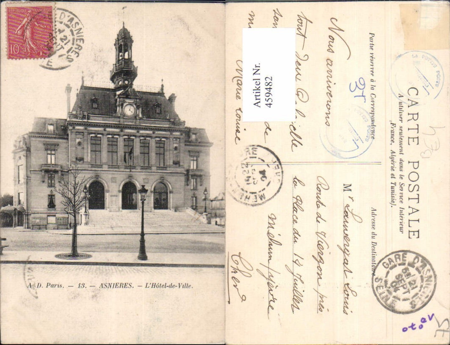 459482,Ile-de-France Paris Asnieres L Hotel de Ville Rathaus