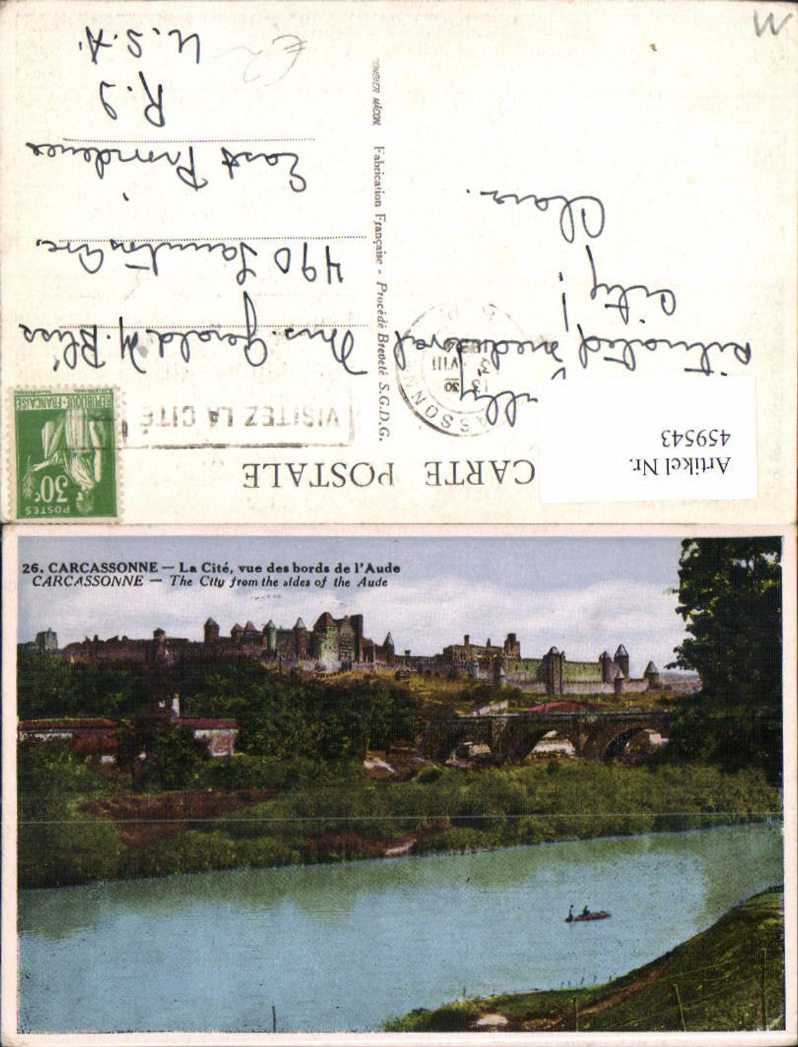459543,Languedoc-Roussillon Aude Carcasonne La Cite vue des bords de l Aude