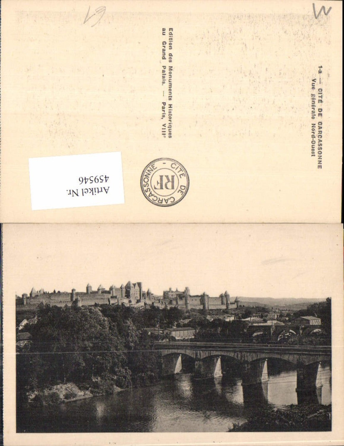 459546,Languedoc-Roussillon Aude Cite de Carcassonne Vue generale Nord-Ouest
