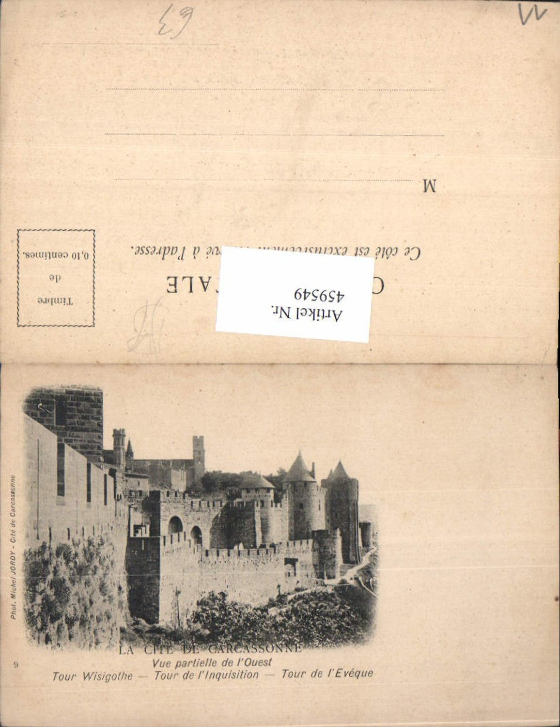 459549,Languedoc-Roussillon Aude La Cite de Carcassonne Vue partielle de l Ouest Schloss