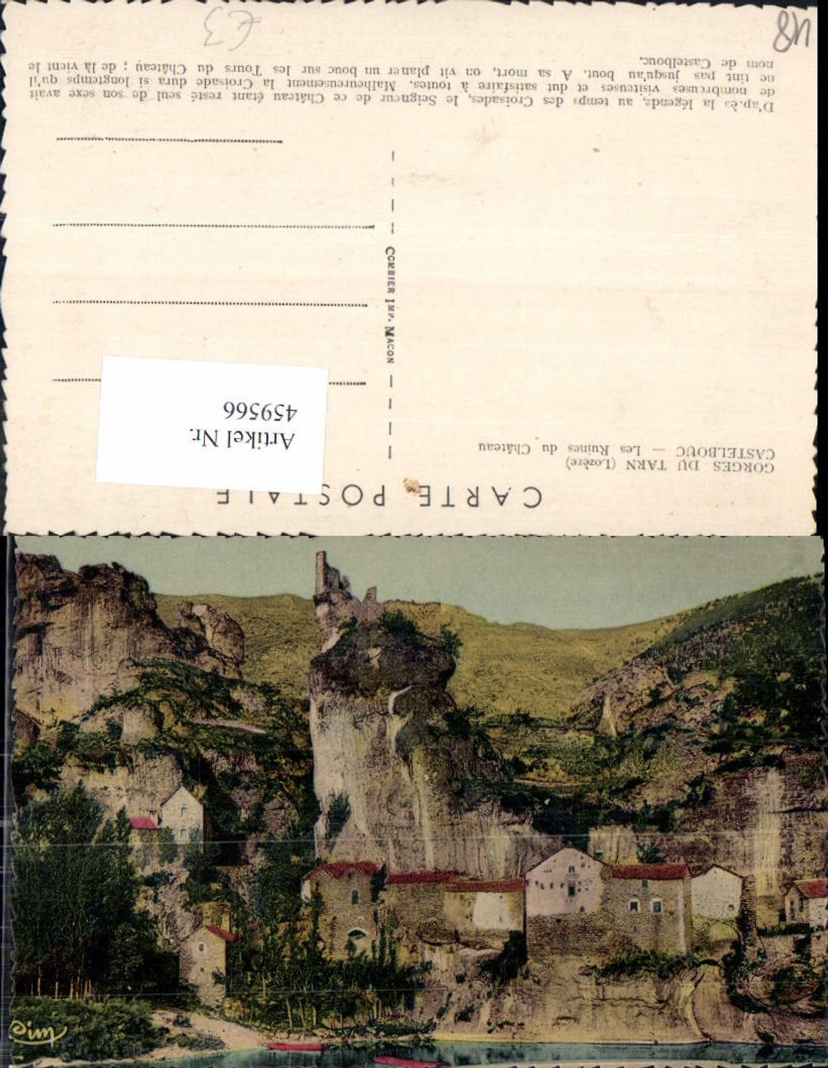459566,Languedoc-Roussillon Lozere Gorges du Tarn Castelbouc Les Ruines du Chateau Schloss