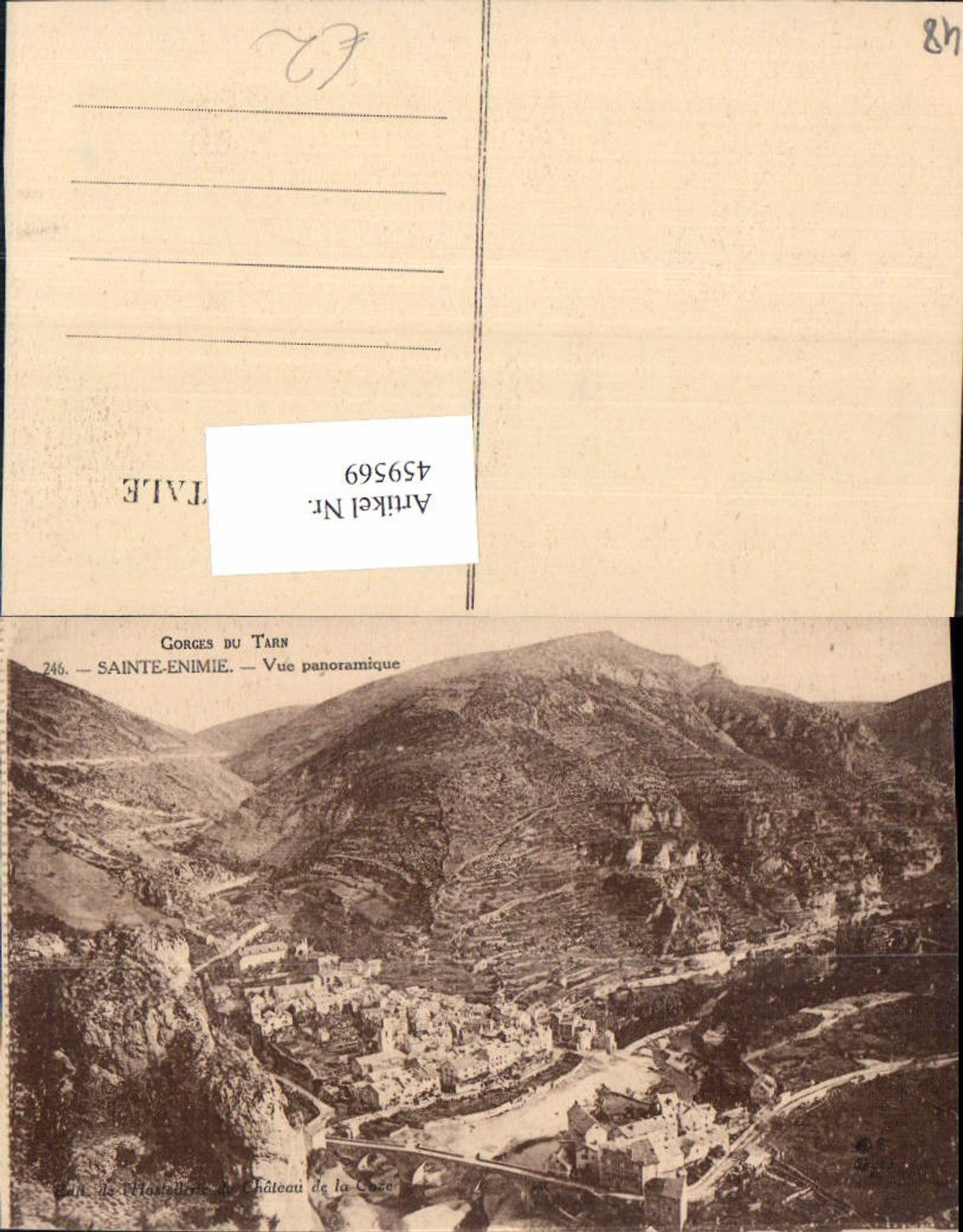 459569,Languedoc-Roussillon Lozere Gorges du Tarn Sainte-Enimie Vue panoramique
