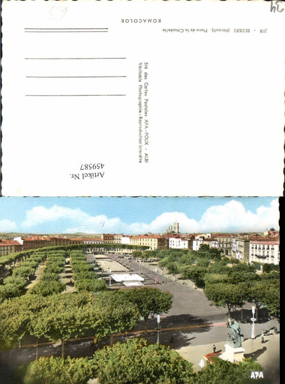 459587,Languedoc-Roussillon Herault Beziers Place de la Citadelle