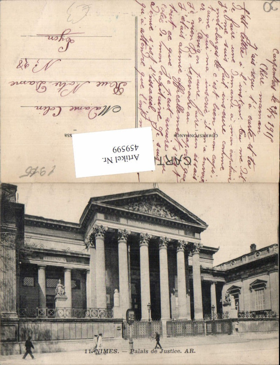 459599,Languedoc-Roussillon Gard Nimes Palais de Justice Justizpalast