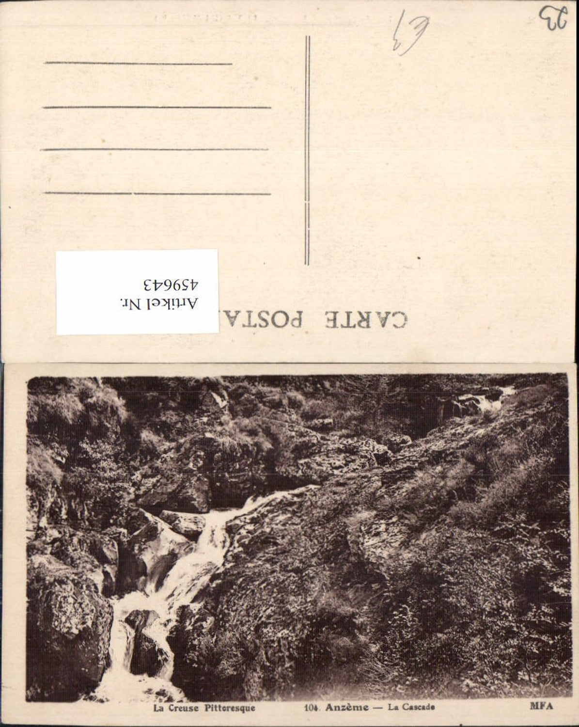 459643,Limousin Creuse Anzeme La Cascade Wasserfall