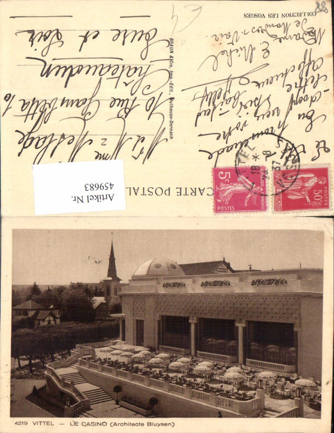 459683,Lothringen Vosges Vittel Le Casino Kasino Terrasse