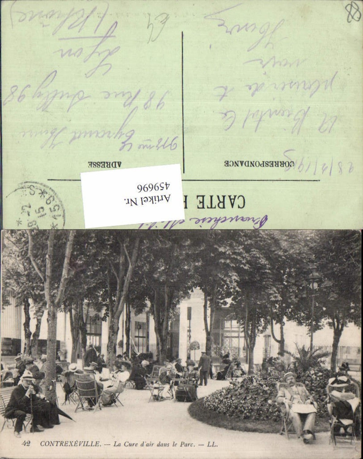 459696,Lothringen Vosges Contrexeville La Cure d air dans le Parc Gastgarten