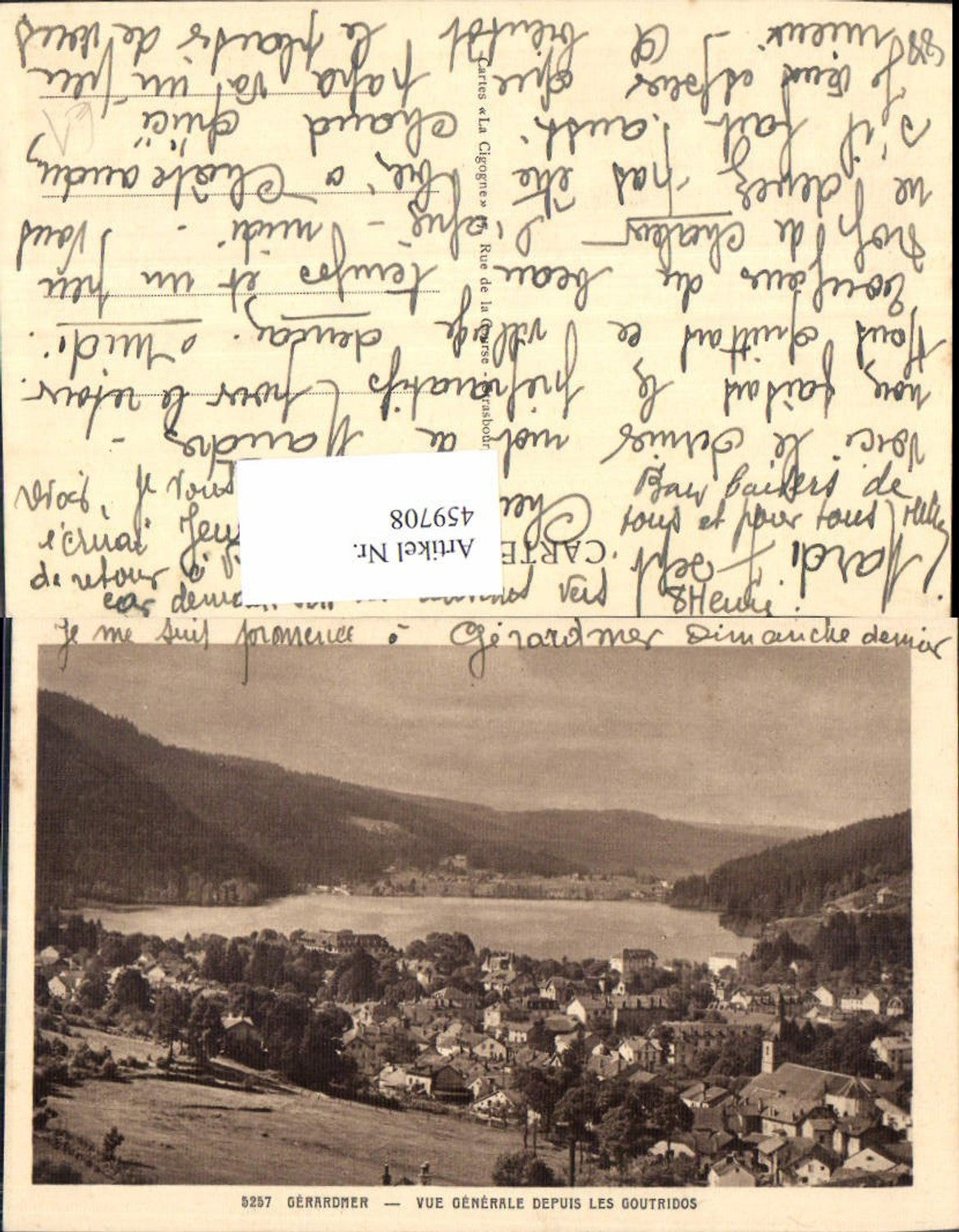 459708,Lothringen Vosges Gerardmer Vue generale depuis les Goutridos