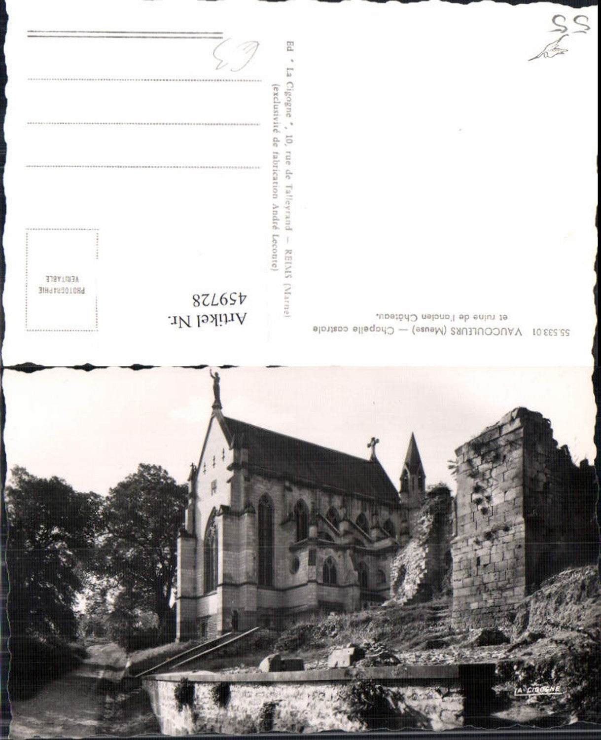 459728,Lothringen Meuse Vaucouleurs Chapelle castrale et ruine de l ancien Chateau Kapelle