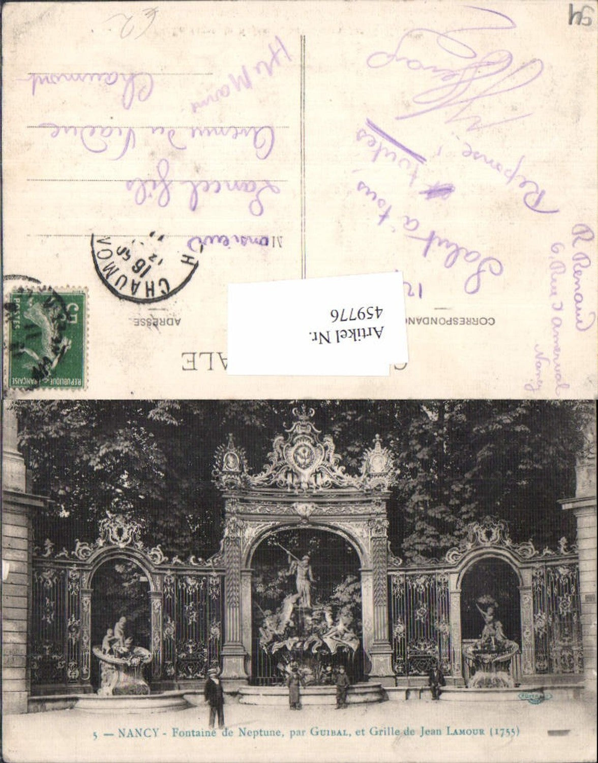 459776,Lothringen Meurthe-de-Moselle Nancy Fontaine de Neptune Brunnen