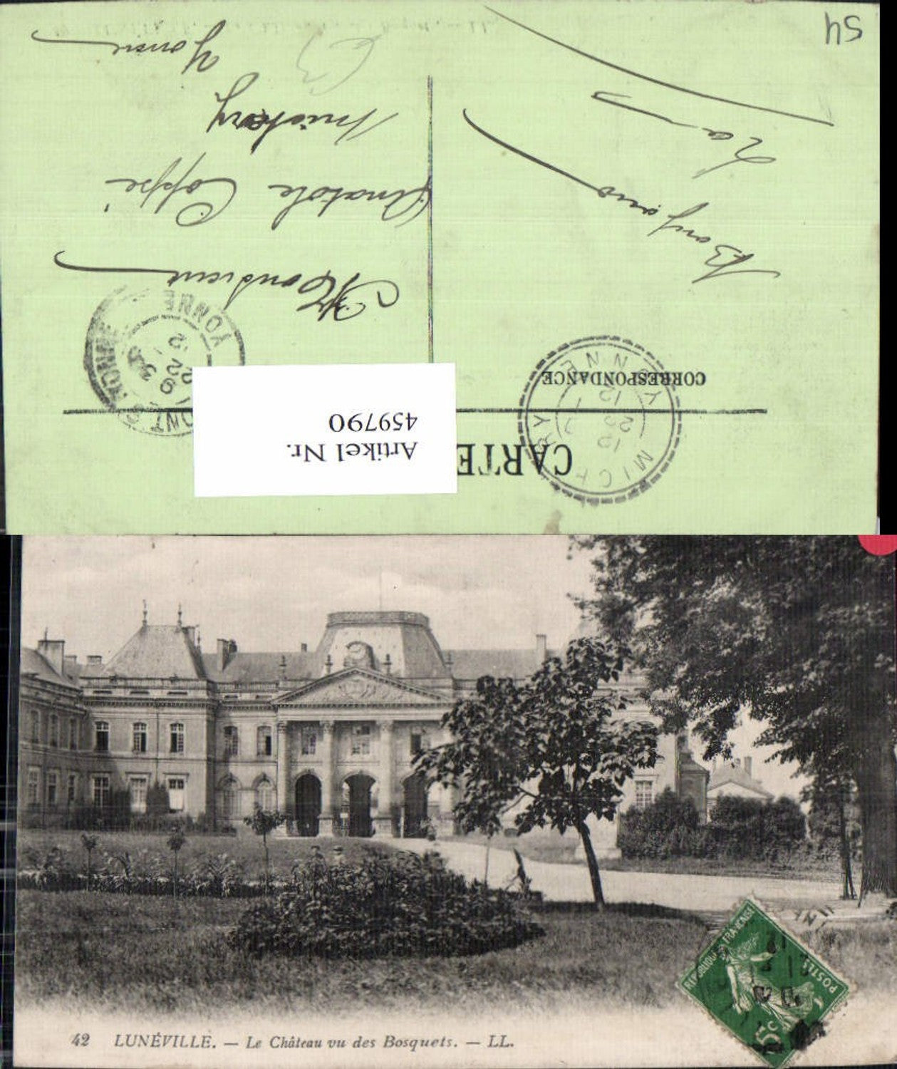 459790,Lothringen Meurthe-de-Moselle Luneville Le Chateau vu des Bosquets Schloss