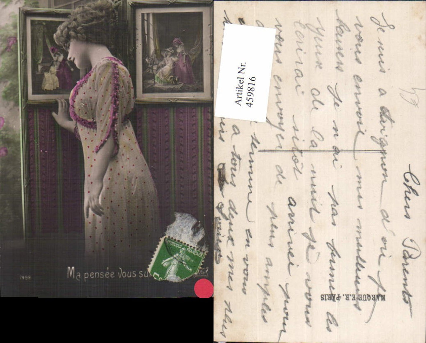 459816,Frau Lockenkopf Edwardian Girl Fashion Mode Photo Postcard