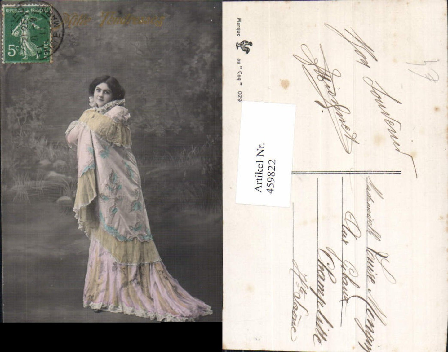 459822,Frau Cape Umhang Edwardian Girl Fashion Mode Photo Postcard