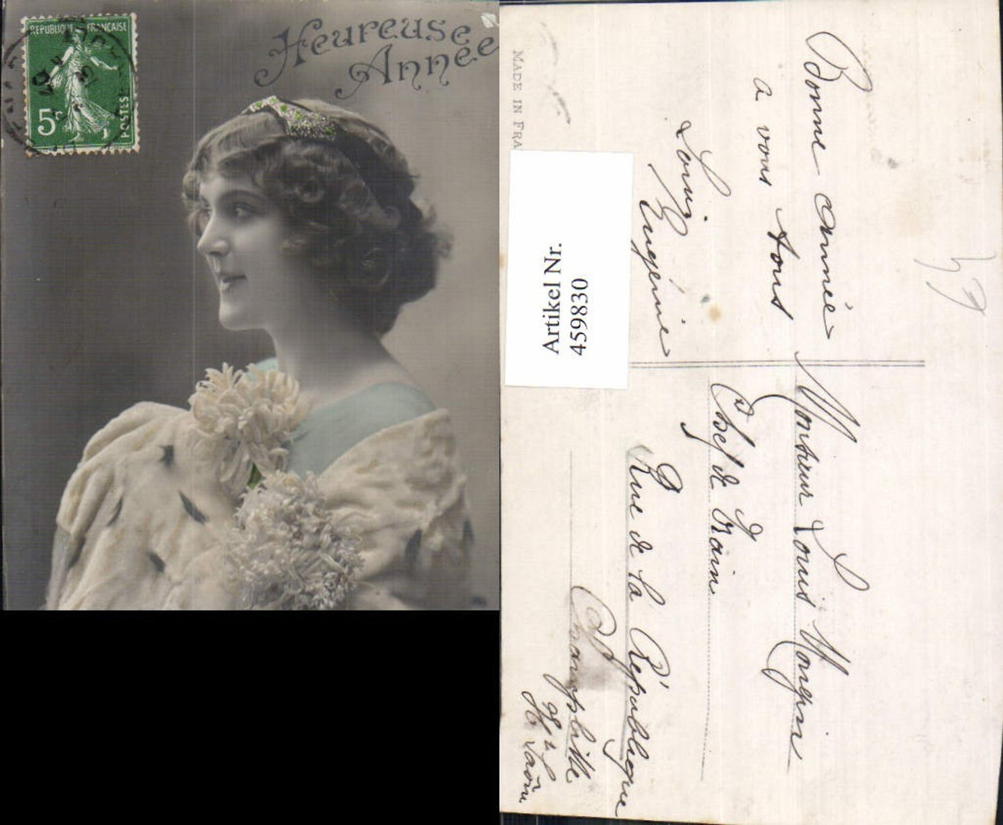 459830,Frau Pelz Pelzstola Haarband Edwardian Girl Fashion Mode Photo Postcard