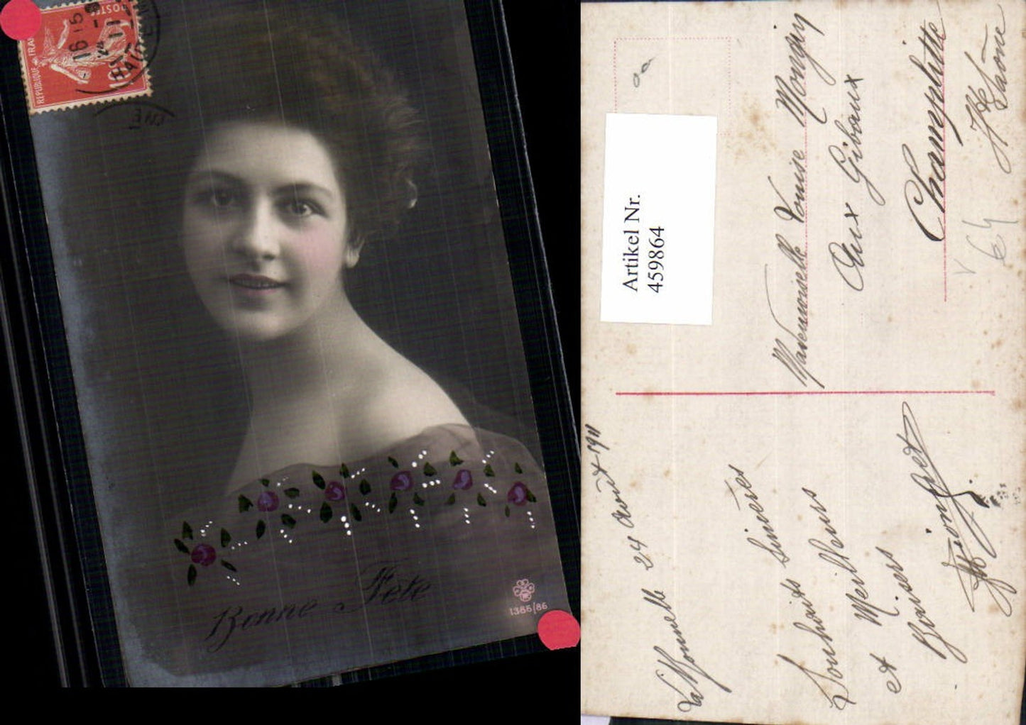 459864,Frau Portrait Edwardian Girl Fashion Mode Photo Postcard pub RPH SBW 1385/86