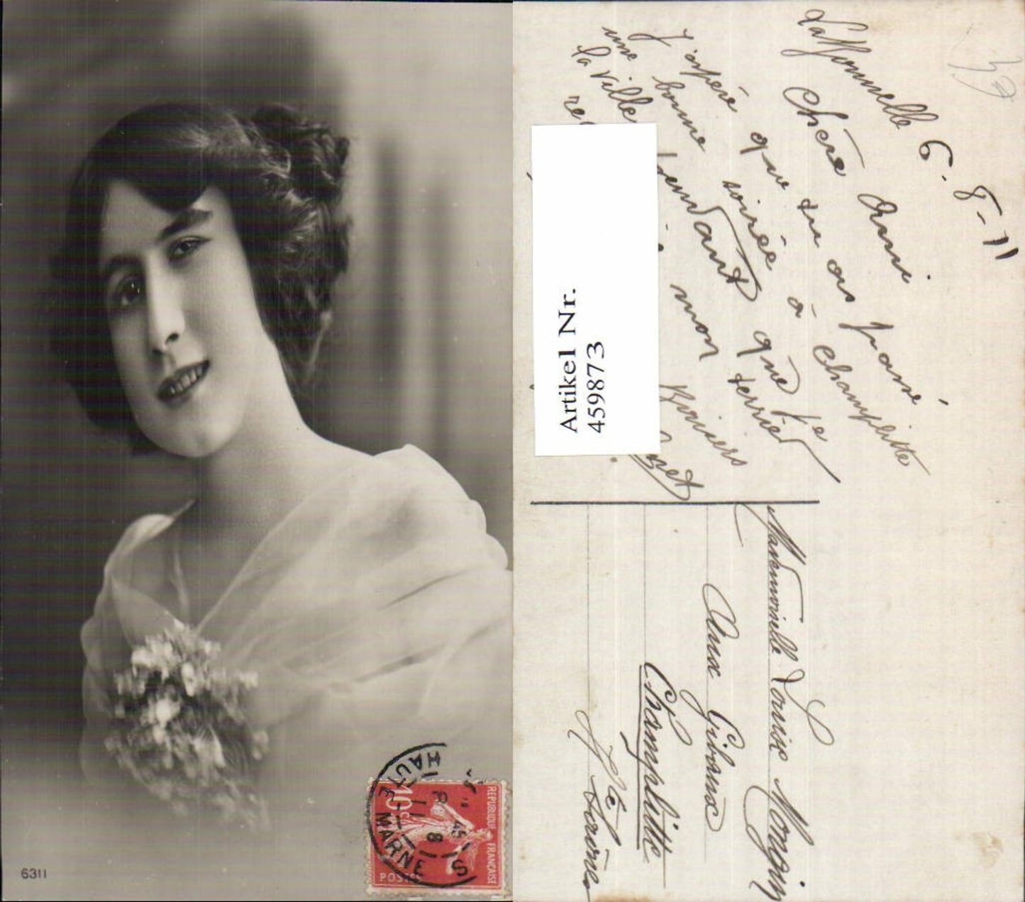 459873,Frau Lockenkopf Edwardian Girl Fashion Mode Photo Postcard