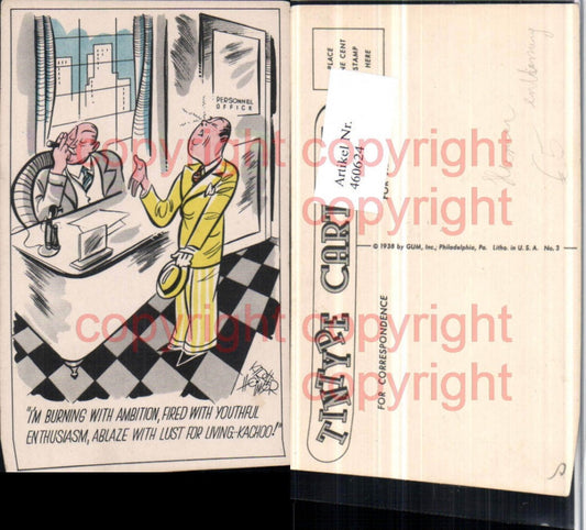 460624,Künstler AK Entlassung Zigarre Humor Scherz