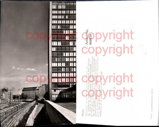 460839,Berlin Zimmerstraße Berliner Mauer Verlagshochhaus Axel Springer