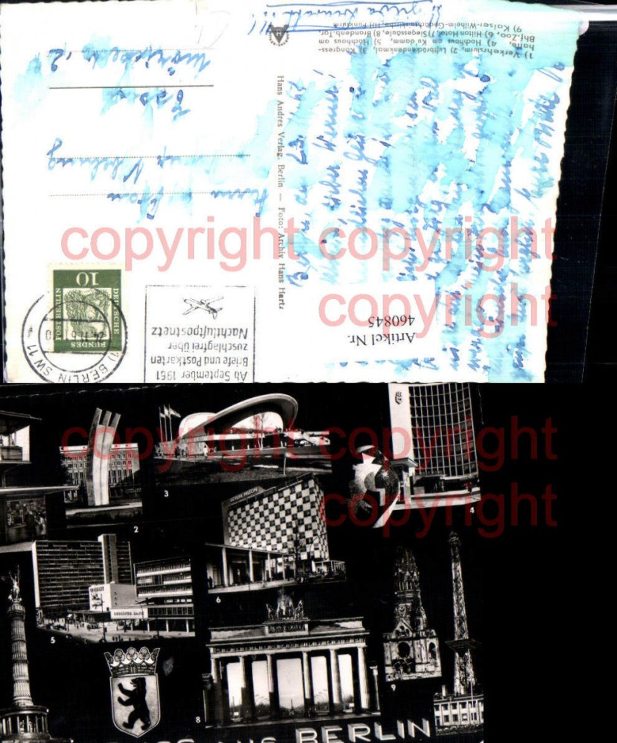 460845,Berlin Kongresshalle Hochhaus Hilton Hotel Siegessäule Mehrbildkarte