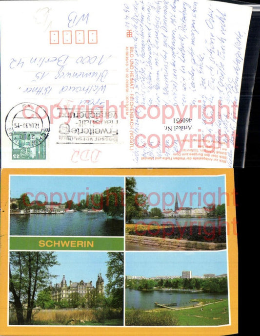 460951,Schwerin Schloss Anlegestelle See Mehrbildkarte pub VEB