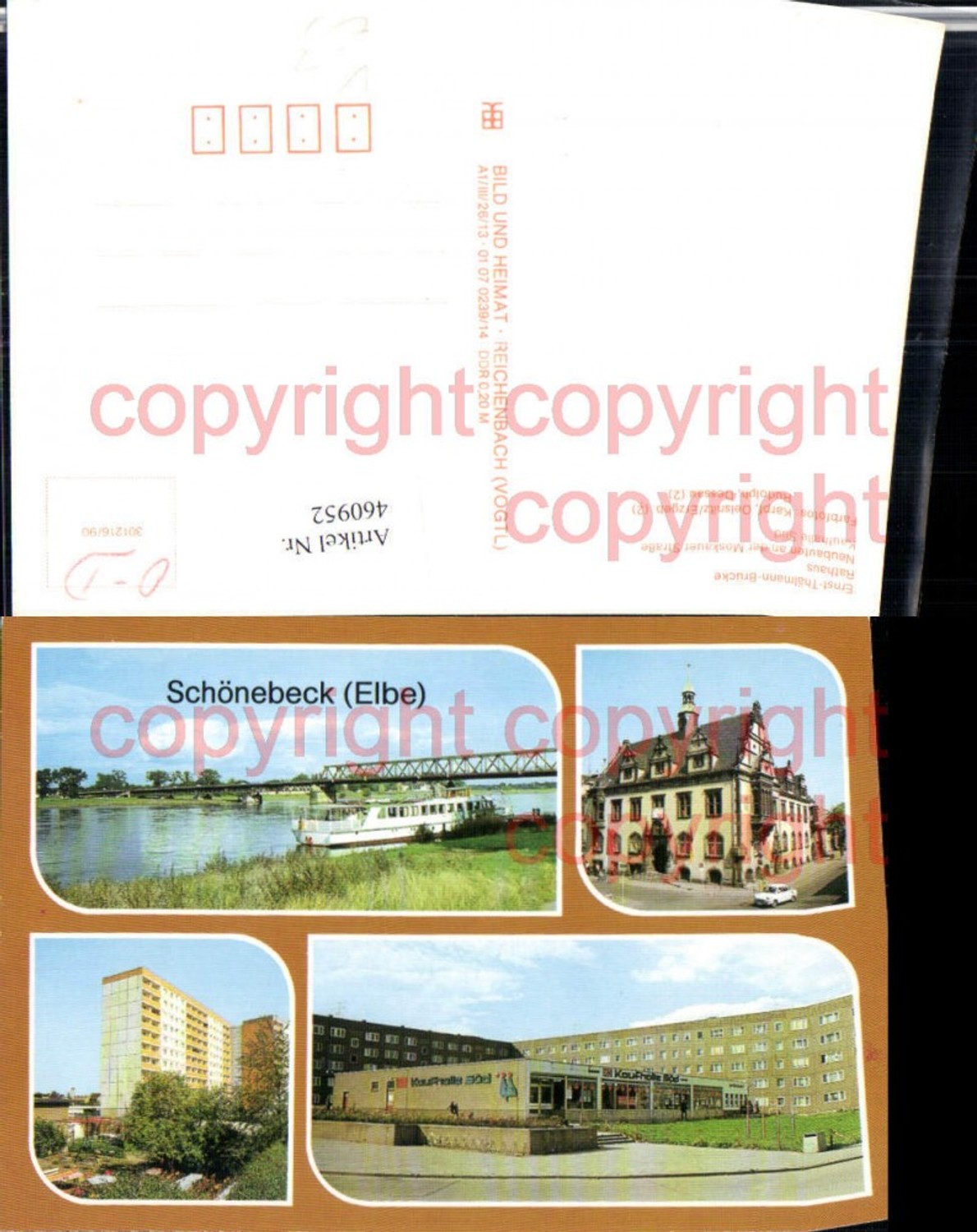 460952,Schönebeck an d. Elbe Rathaus Brücke Mehrbildkarte pub VEB