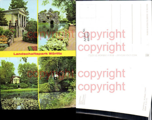 460959,Wörlitz Floratempel Stein Pantheon Mehrbildkarte pub VEB