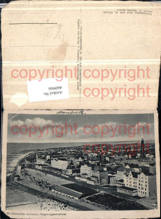 460966,Nordseebad Borkum Totale Fliegeraufnahme