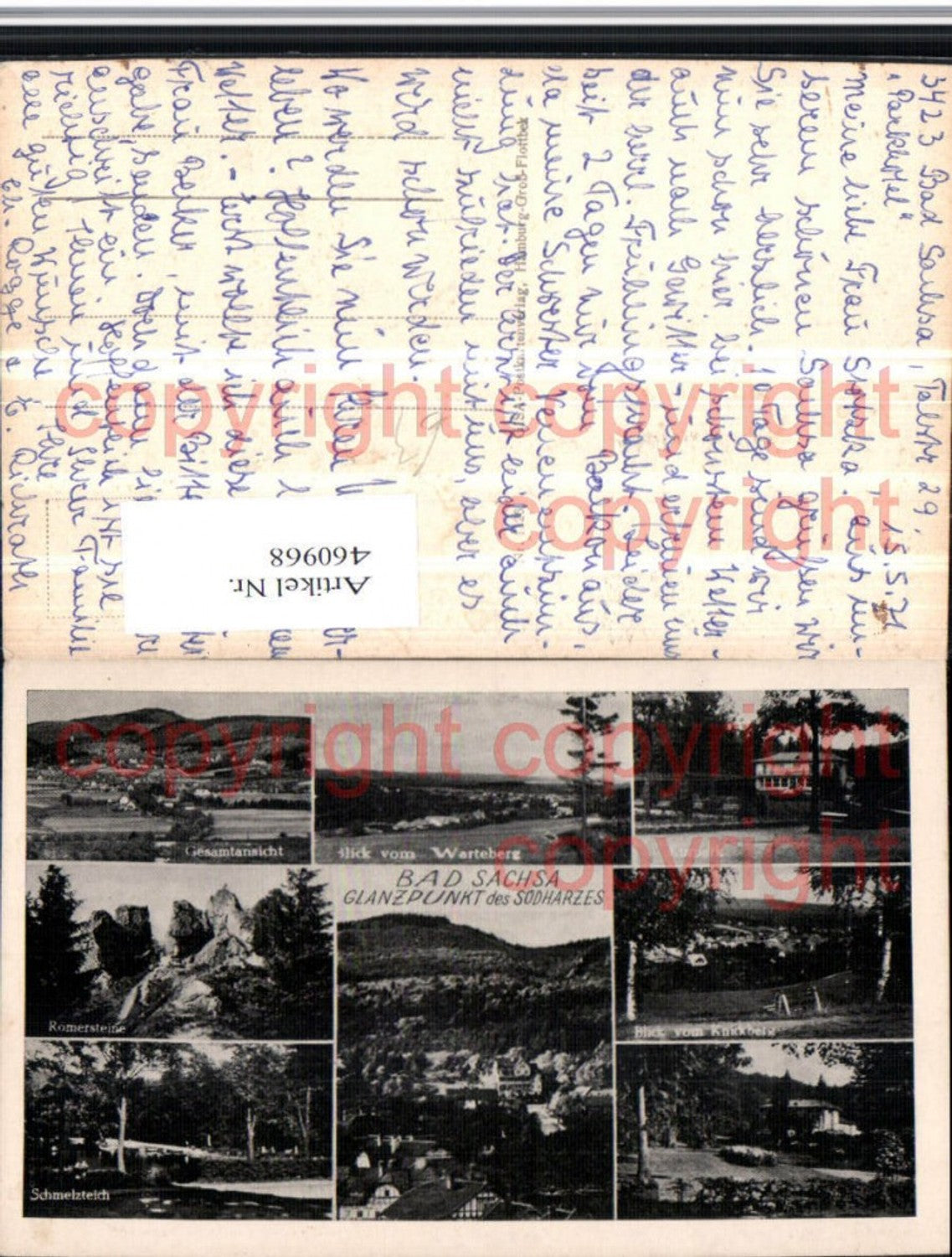 460968,Bad Sachsa Totale Kurpark Schmelzteich Mehrbildkarte