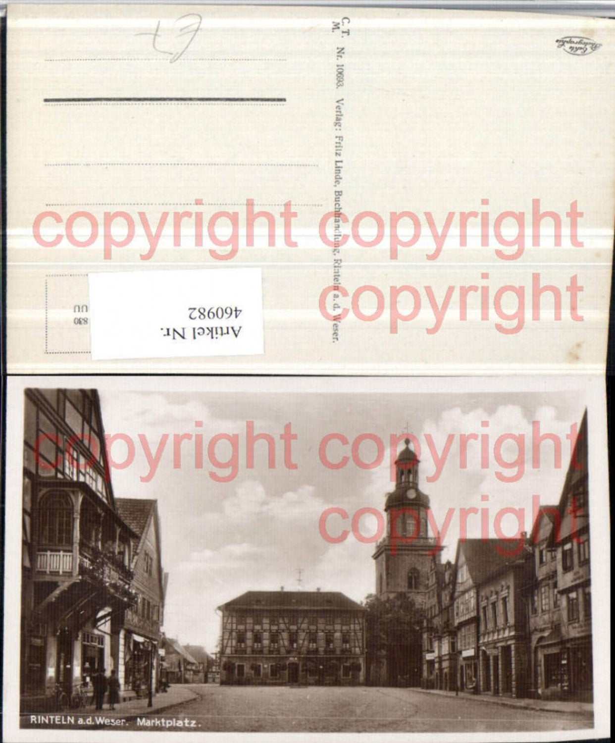 460982,Rinteln an d. Weser Marktplatz Straßenansicht