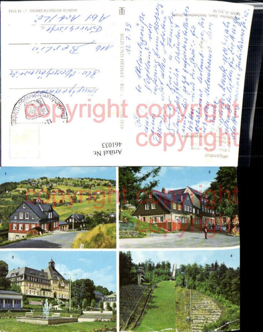 461033,Klingenthal Rathaus Aschberg-Schanze Mehrbildkarte pub VEB