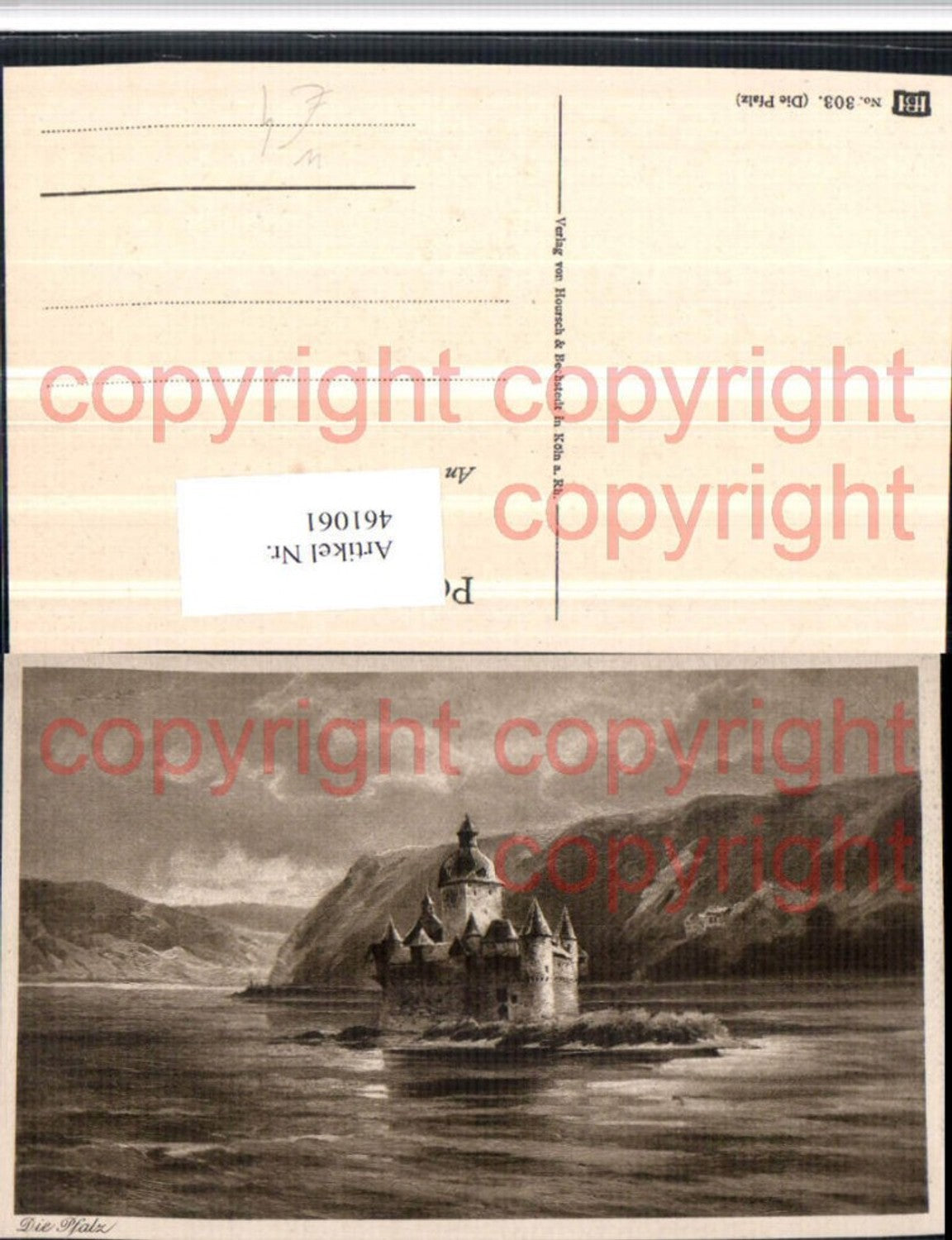 461061,Künstler AK Pfalz Burg Pfalzgrafenstein b. Kaub am Rhein