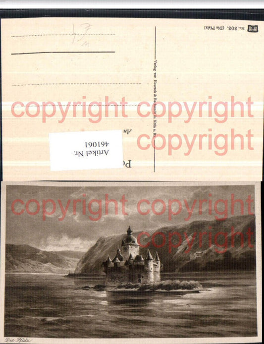 461061,Künstler AK Pfalz Burg Pfalzgrafenstein b. Kaub am Rhein