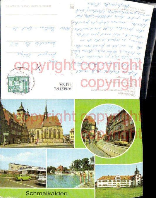 461098, Schmalkalden Castle, outdoor swimming pool, shopping center, multi-image postcard, pub, VEB