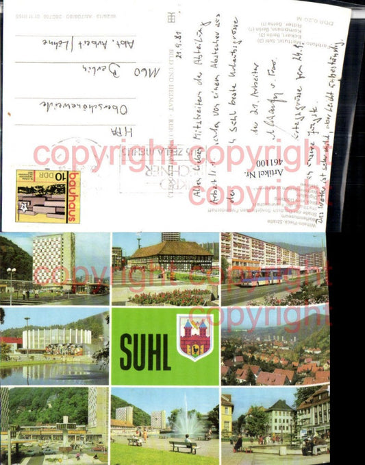 461100,Suhl Waffenmuseum Stadthalle Digitaluhr Mehrbildkarte pub VEB