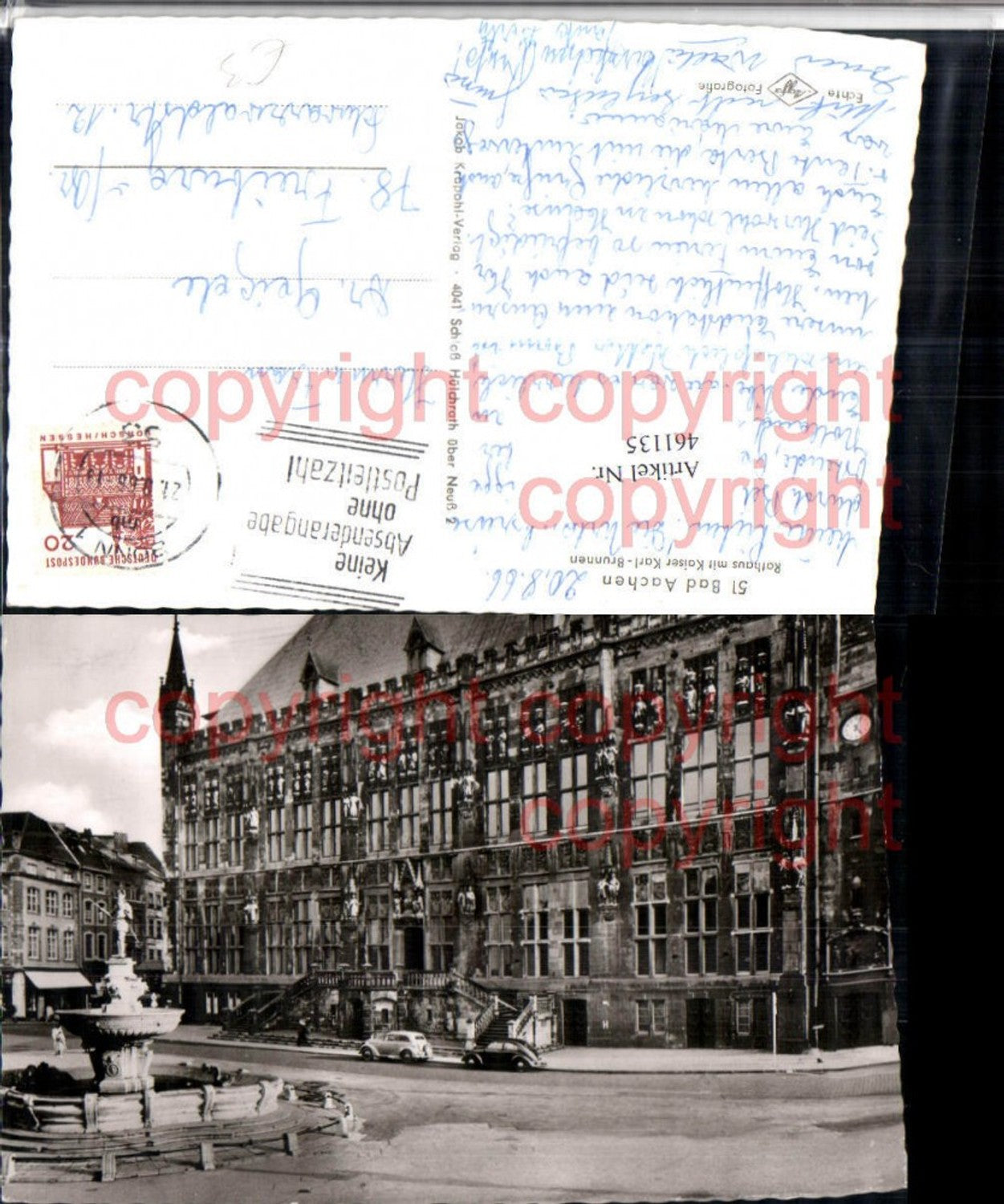 461135,Bad Aachen Rathaus m. Kaiser Karl-Brunnen