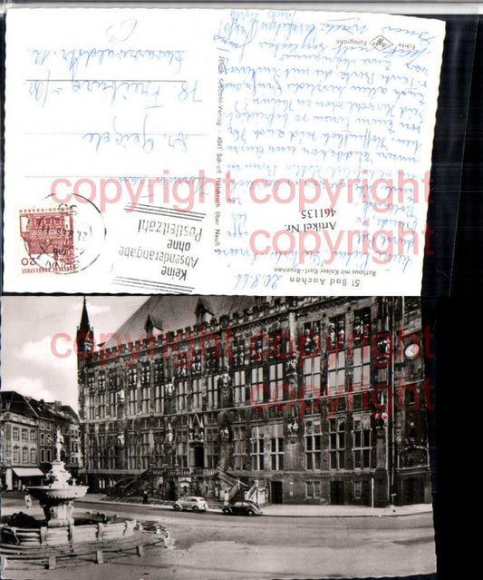 461135,Bad Aachen Rathaus m. Kaiser Karl-Brunnen