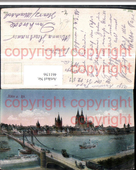 461156,Köln am Rhein Teilansicht Brücke Dampfer