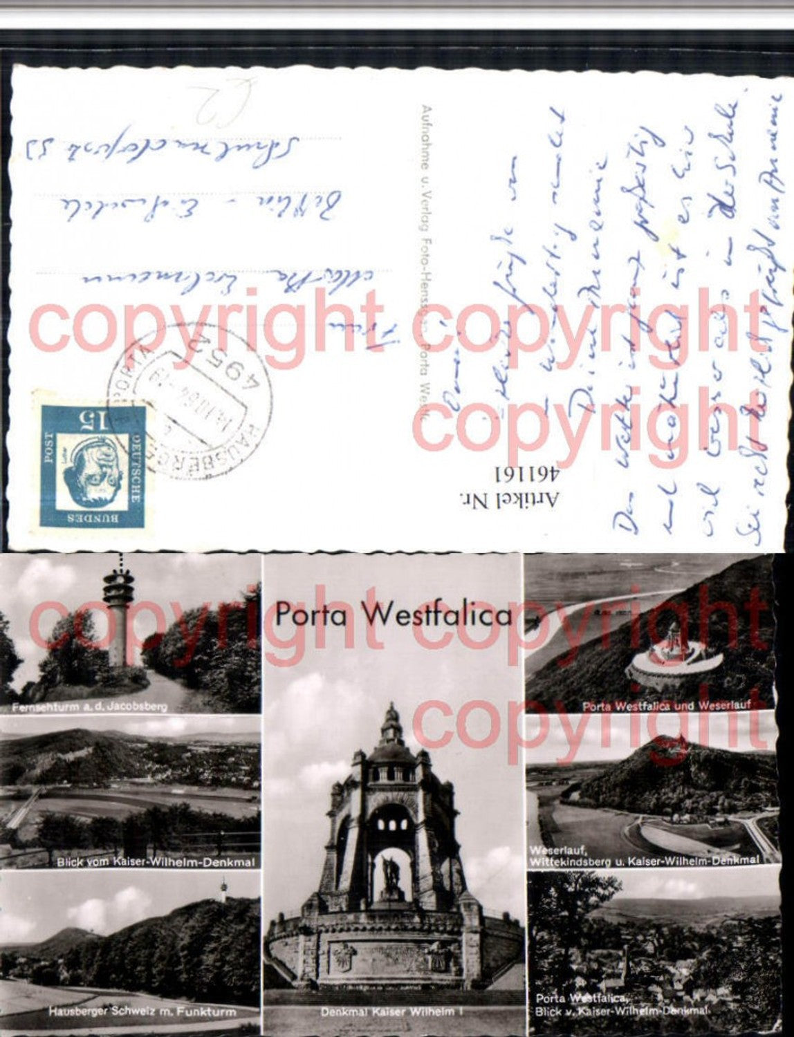 461161,Porta Westfalica Totale Denkmal Fernsehturm Mehrbildkarte