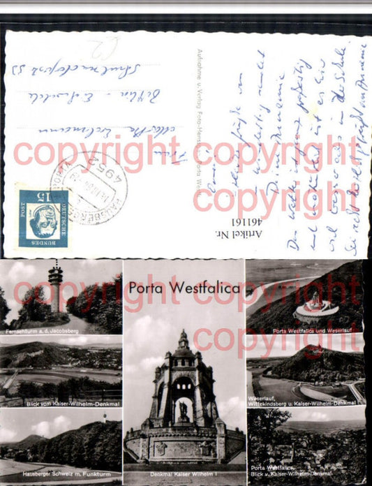 461161,Porta Westfalica Totale Denkmal Fernsehturm Mehrbildkarte