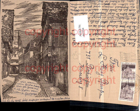 461194, Artist AK Heilbronn Jakobsgasse Street view