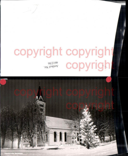 461236, Welzheim Town Church Winter Scene