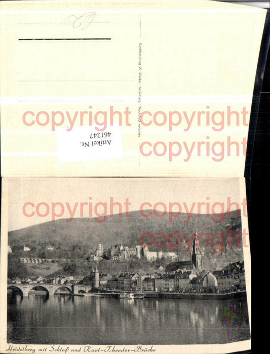 461247, Heidelberg Total view with castle and Karl-Theodor Bridge