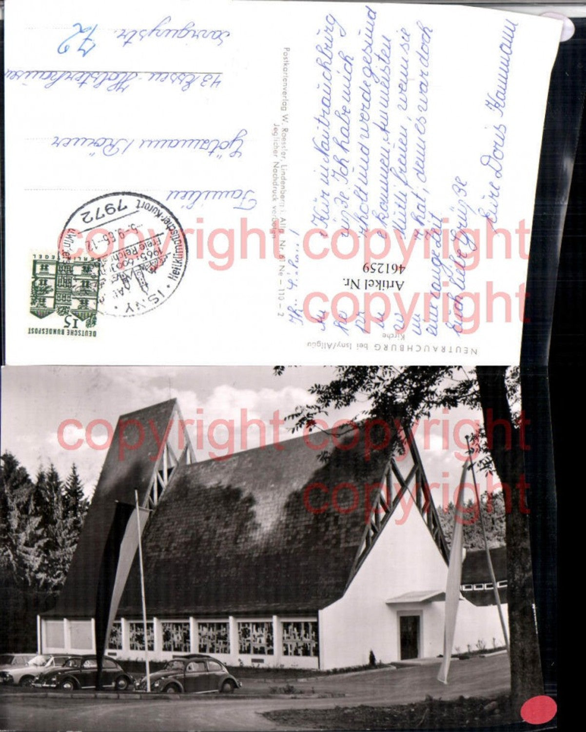 461259,Neutrauchburg b. Isny im Allgäu Kirche VW-Käfer