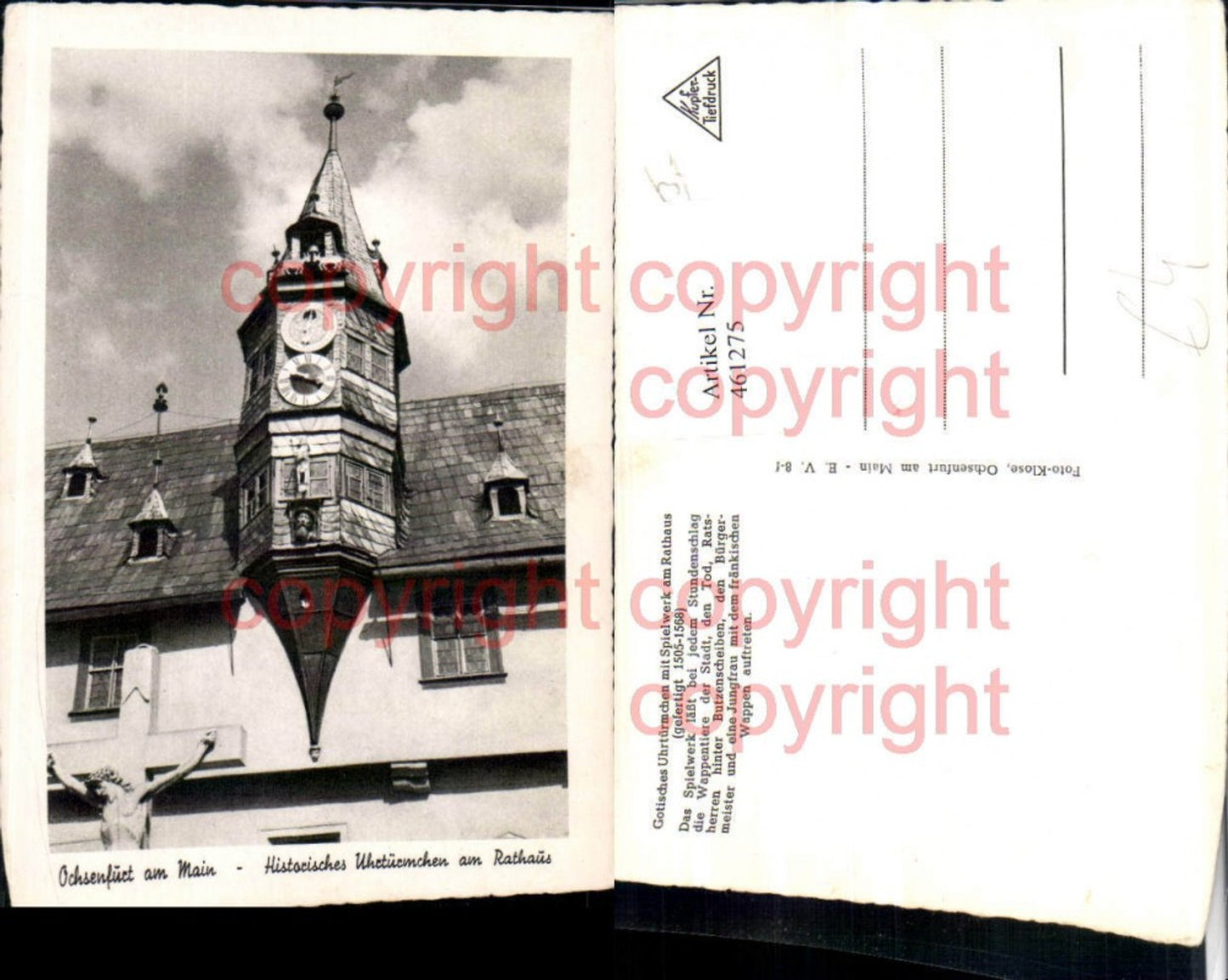 461275,Ochsenfurt am Main Historisches Uhrtürmchen am Rathaus