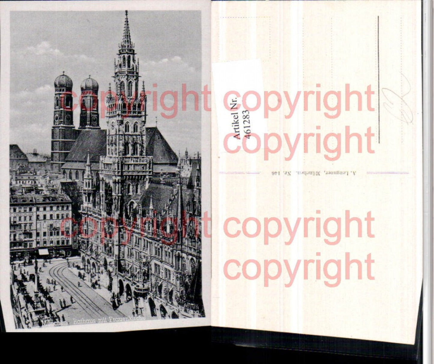 461283, Munich Town Hall with Frauenkirche Church