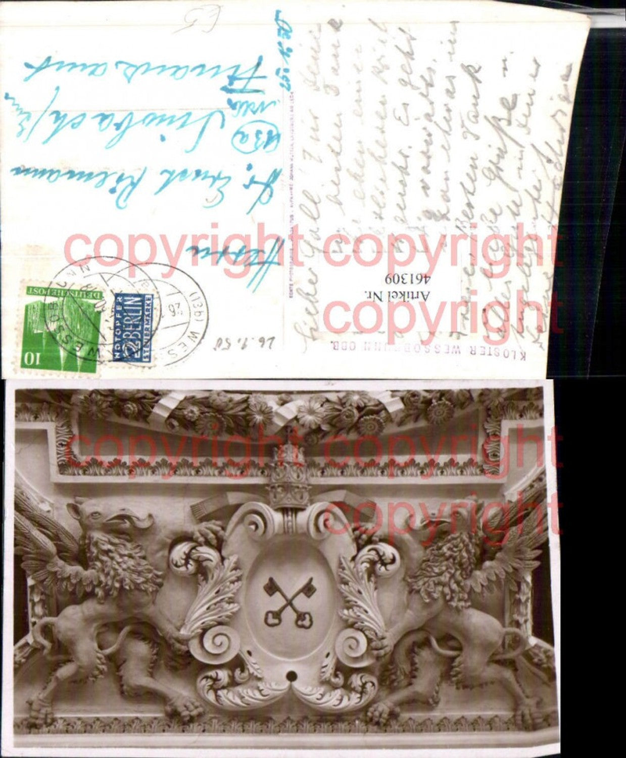 461309,Kloster Wessobrunn Wappen Löwen Detail