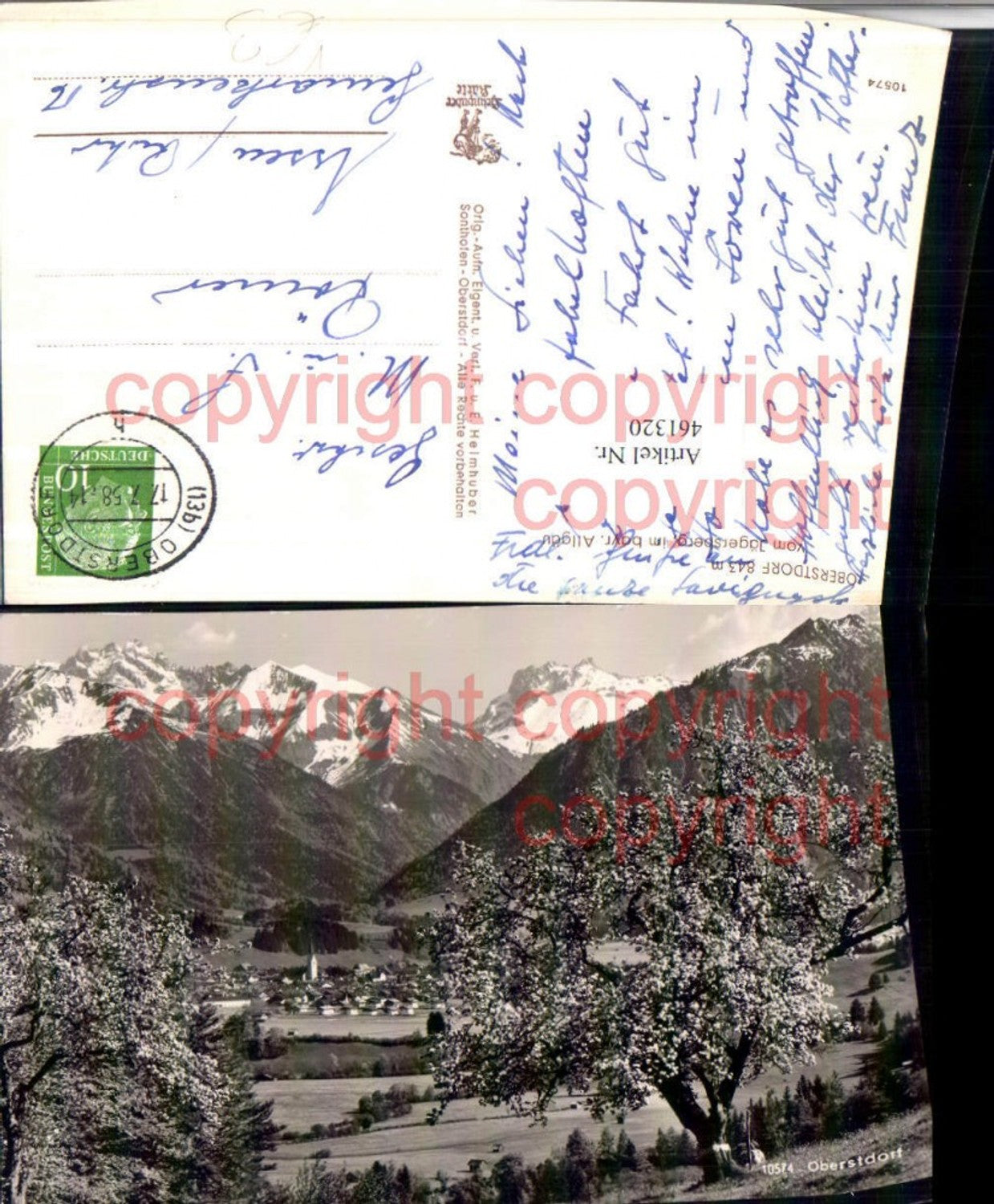461320,Oberstdorf Teilansicht v. Jägersberg Bergkulisse Baumblüte